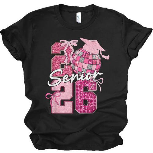 Retro Senior 2026 Coquette Bow Graduation Class Of 2026 Unisex Jersey T-Shirt - Best Gift Smart