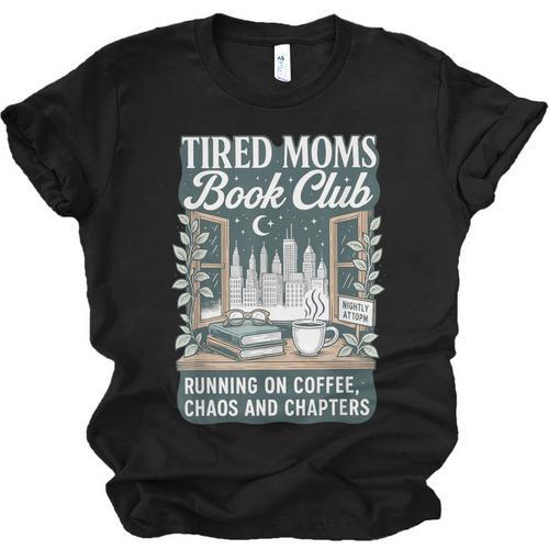 Retro Tired Moms Book Club Bookish Booktrovert Mother's Day Unisex Jersey T-Shirt - Bookorys DE