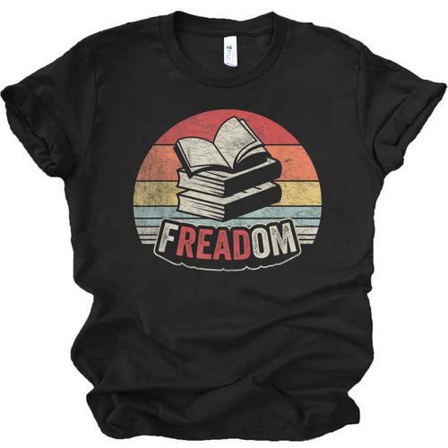 Retro Vintage FREADom Anti Ban Books Freedom To Read Unisex Jersey T-Shirt - Bookorys