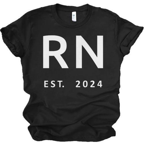 RN Est 2024 Registered Nurse Nursing School Graduation Unisex Jersey T-Shirt - Best Gift Smart