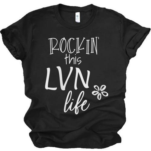 Rockin This Life Cute LVN Graphic For Nurse Graduation Unisex Jersey T-Shirt - Best Gift Smart