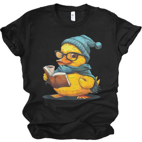Rubber Duck Reading Book Rubber Duckie Reader Coffee Lover Unisex Jersey T-Shirt - Bookorys