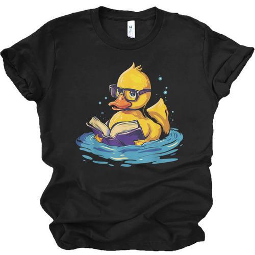 Rubber Duck Reading Book Swim Rubber Duckling Rubber Duckie Unisex Jersey T-Shirt - Bookorys