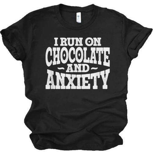 I Run On Chocolate And Anxiety Introvert Unisex Jersey T-Shirt - Raresse