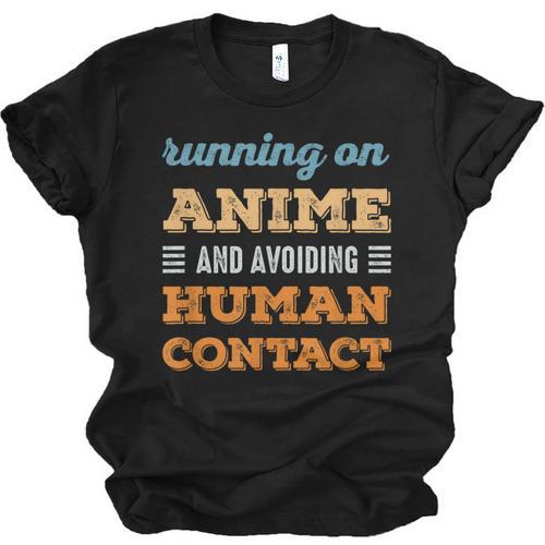 Running On Anime Social Introvert Humor Vintage Unisex Jersey T-Shirt - Raresse
