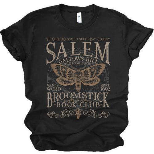 Salem Broomstick Book Club Cottagecore Moth Boho Unisex Jersey T-Shirt - Bookorys UK