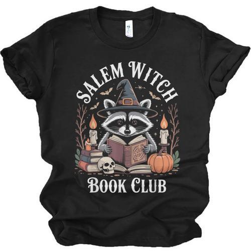 Salem Witch Book Club Raccoon Halloween Unisex Jersey T-Shirt - Bookorys
