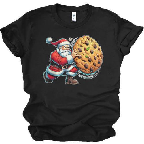 Santa Holding Cookie Xmas Baker Introvert Christmas Unisex Jersey T-Shirt - Raresse