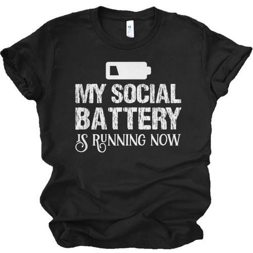 Sarcastic Anti Low Social Battery Social Introvert Unisex Jersey T-Shirt - Raresse