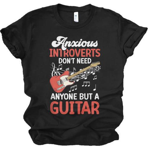 Sarcastic Introvert Need Guitar Sad Song Introvert Guitarist Unisex Jersey T-Shirt - Raresse