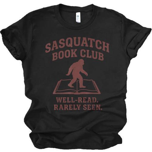 Sasquatch Book Club Bigfoot Reading Cryptid Vintage Unisex Jersey T-Shirt - Bookorys