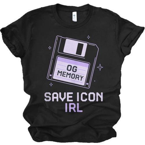 Save Icon IRL Retro Tech Humor Floppy Disk 90s Nostalgia Unisex Jersey T-Shirt - Figerry