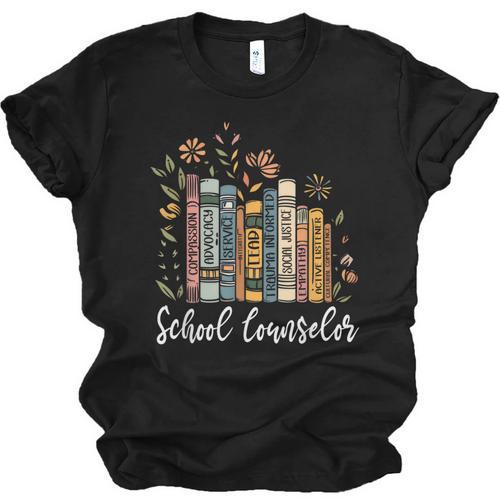 School Counselor Wildflower Books National School Counseling Unisex Jersey T-Shirt - Bookorys