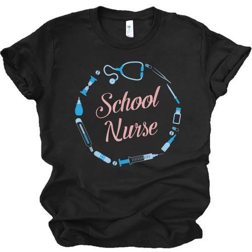 School Nurse Cute Adult Graduation Tshirt Nurses Fun Unisex Jersey T-Shirt - Best Gift Smart