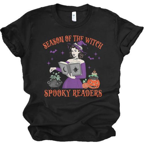 Season Of The Witch Spooky Readers Spell Book Hallowen Unisex Jersey T-Shirt - Bookorys
