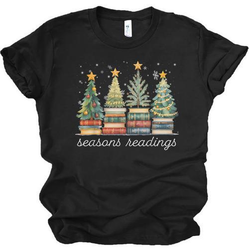 Seasons Readings All Booked For Christmas Book Reading Lover Unisex Jersey T-Shirt - Bookorys