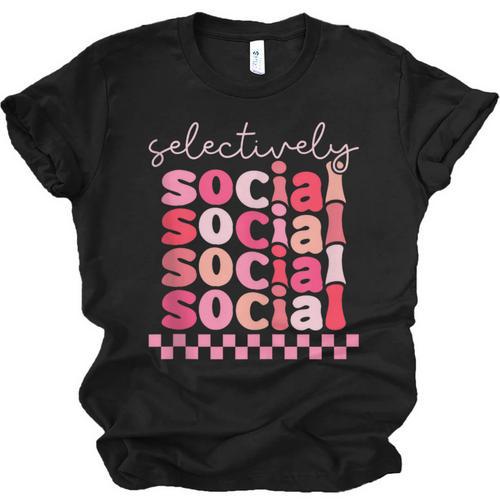 Selectively Social Sarcastic Introvert Humor Unisex Jersey T-Shirt - Raresse