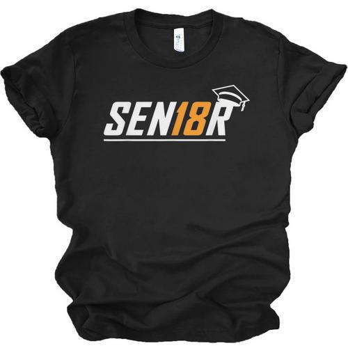 Senior 18 High School Graduation Eighteen Year Old Grad Unisex Jersey T-Shirt - Best Gift Smart