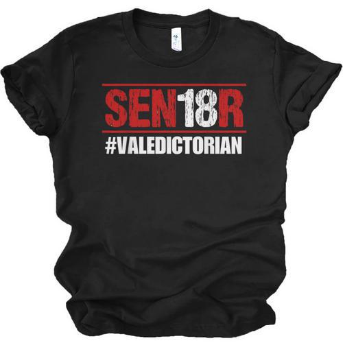 Senior 2018 Valedictorian School Colors Graduation Unisex Jersey T-Shirt - Best Gift Smart