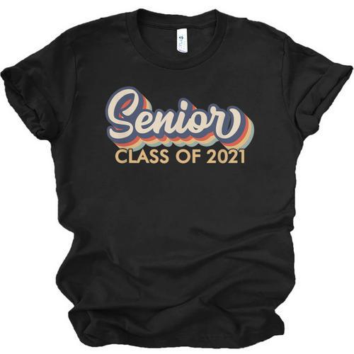 Senior 2021 Grad Shirt Retro 2021 Graduation Unisex Jersey T-Shirt - Best Gift Smart