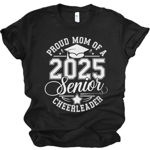 Senior 2025 Cheer Team Mom High School Graduation Outfit Unisex Jersey T-Shirt - Best Gift Smart