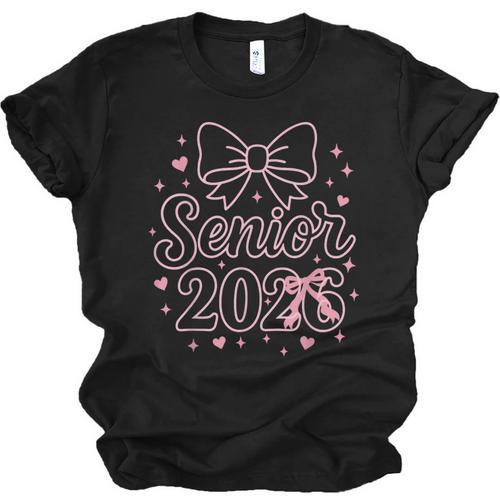 Senior 2026 Class Of 2026 Coquette Pink Bow Graduation Unisex Jersey T-Shirt - Best Gift Smart