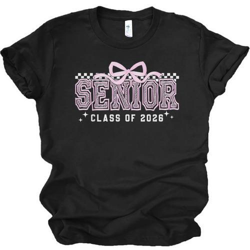 Senior 2026 Coquette Bow Class Of 2026 Graduation Graduate Unisex Jersey T-Shirt - Best Gift Smart