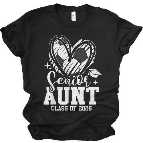 Senior Aunt Class Of 2026 Soccer Graduation Heart Unisex Jersey T-Shirt - Best Gift Smart