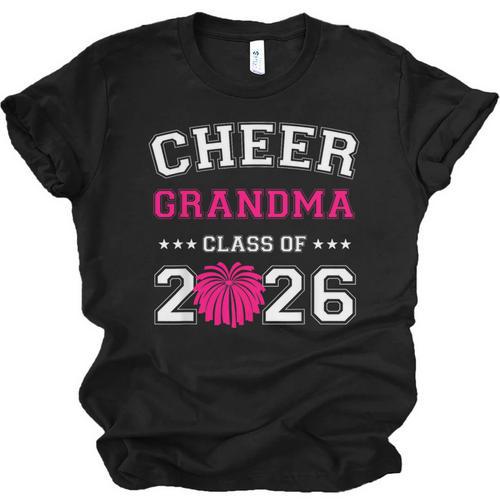 Senior Cheerleader Grandma Cheer Class Of 2026 Graduation Unisex Jersey T-Shirt - Best Gift Smart