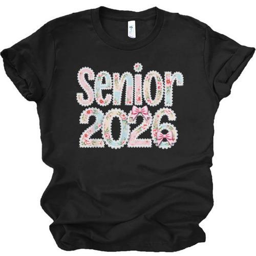 Senior Class Of 2026 Graduation 2026 Coquette Pink Bow Cute Unisex Jersey T-Shirt - Best Gift Smart