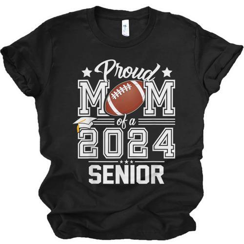 Senior Mom Class Of 2024 Football Proud Mom Graduation Unisex Jersey T-Shirt - Best Gift Smart