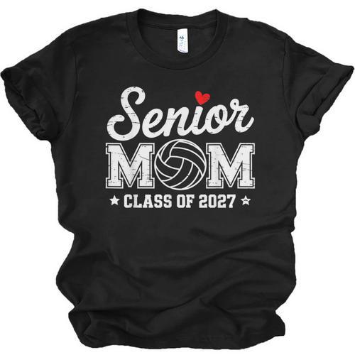 Senior Volleyball Mom Class Of 2027 Graduation Graduate Unisex Jersey T-Shirt - Best Gift Smart