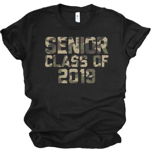 Seniors 2019 Class TShirt Camo Print T-Shirt Graduation Gift Unisex Jersey T-Shirt - Best Gift Smart