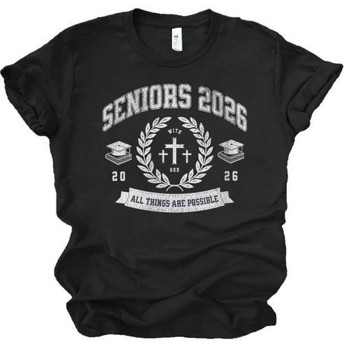 Seniors Class Of 2026 Christian Graduation Religious Grad Unisex Jersey T-Shirt - Best Gift Smart