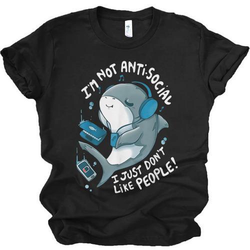 Shark Don’t Like People Antisocial Introvert Unisex Jersey T-Shirt - Raresse
