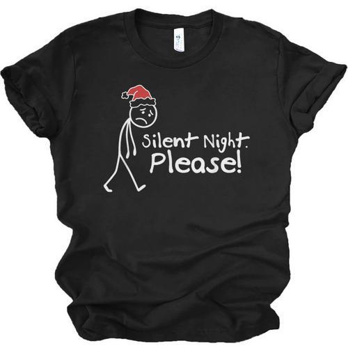Silent Night Please Christmas Introvert Unisex Jersey T-Shirt - Raresse