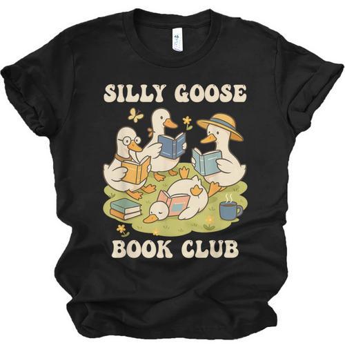 Silly-Goose Book Club Goose And Book Lovers Unisex Jersey T-Shirt - Bookorys