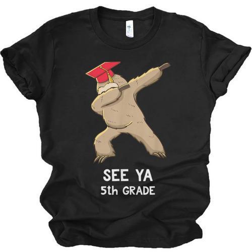 Sloth Dabbing 5th Grade Graduation Shirt Fifth Grade Grad Unisex Jersey T-Shirt - Best Gift Smart