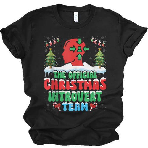 Snow Christmas Introvert Team Introverted Introvert Xmas Unisex Jersey T-Shirt - Raresse