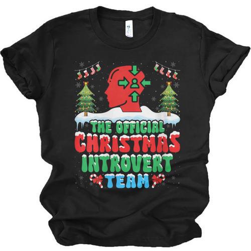 Snow Christmas Introvert Team Introverted Introvert Xmas Unisex Jersey T-Shirt - Raresse