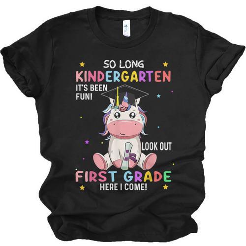 So Long Kindergarten Graduation Class 2025 Unicorn Girls Unisex Jersey T-Shirt - Best Gift Smart