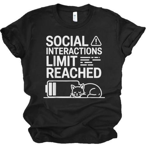 Social Interactions Limit Reached Introvert Tired Unisex Jersey T-Shirt - Raresse