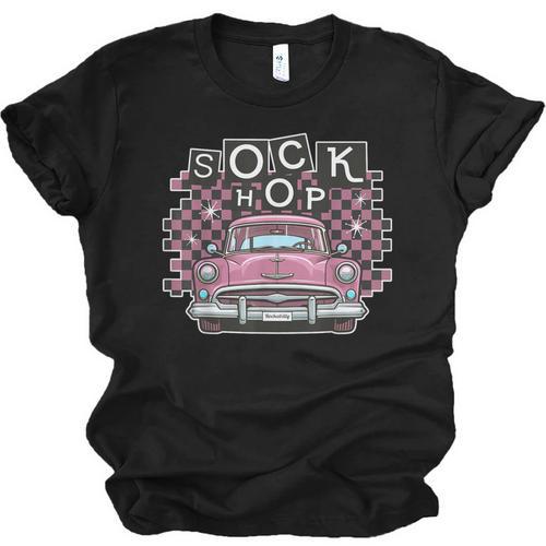 Sock Hop 50s Classic Car Nostalgia 1950s Greaser Unisex Jersey T-Shirt - Figerry