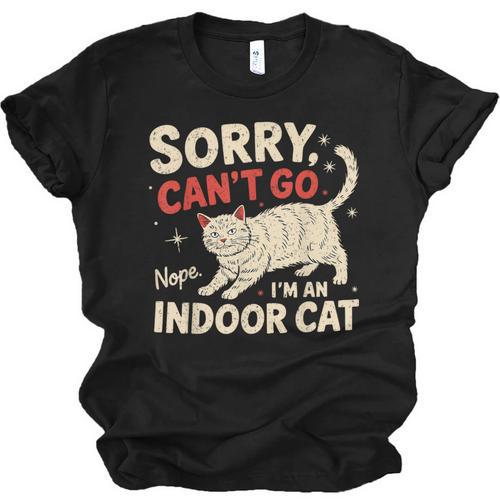 Sorry I Can't Go I'm An Indoor Cat Introvert Cat Owner Unisex Jersey T-Shirt - Raresse