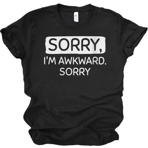Sorry I'm Awkward Sorry Socially Awkward Introvert Unisex Jersey T-Shirt - Raresse
