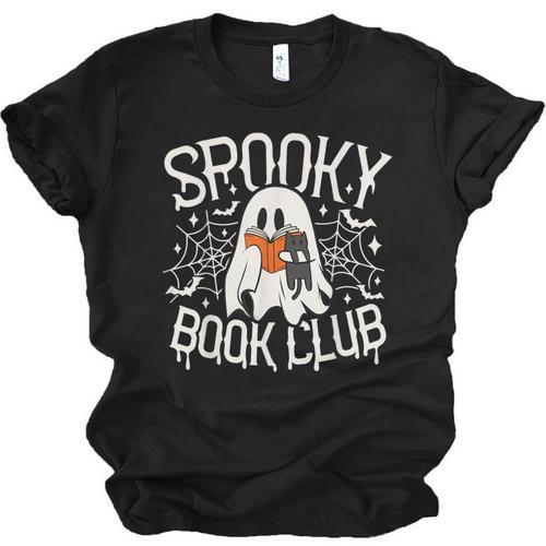Spooky Book Club Cute Ghost Reading Book Halloween Costume Unisex Jersey T-Shirt - Bookorys