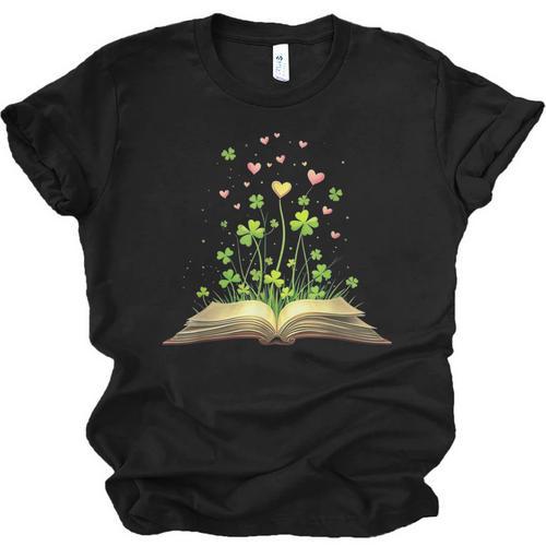 St Patricks Day Book Lover Librarian Core Shamrock Author Unisex Jersey T-Shirt - Bookorys