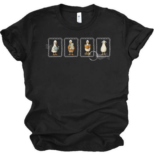 Stamp Silly Goose Reading Book Librarian Bookish Teacher Unisex Jersey T-Shirt - Bookorys