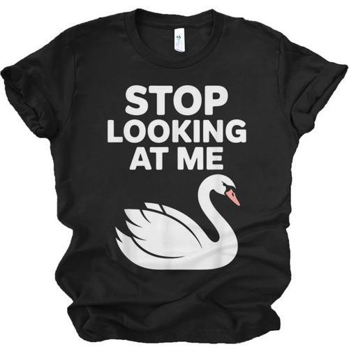 Stop Looking At Me Swan Introvert Humor Unisex Jersey T-Shirt - Raresse