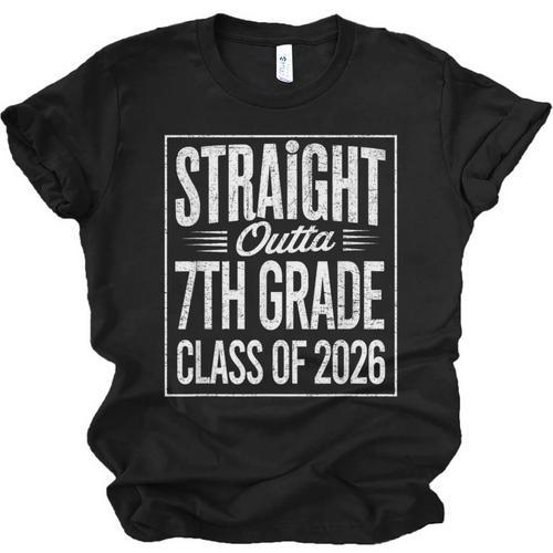 Straight Outta 7th Grade Graduation Class Of 2026 Graduate Unisex Jersey T-Shirt - Best Gift Smart